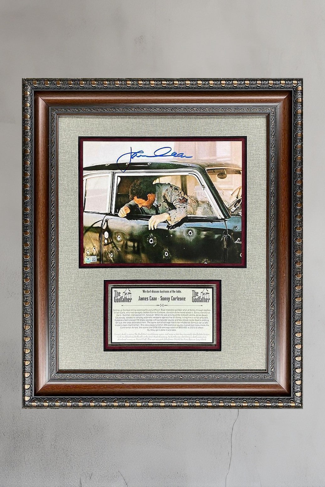 James Caan Signed The Godfather Toll Booth Scene Movie