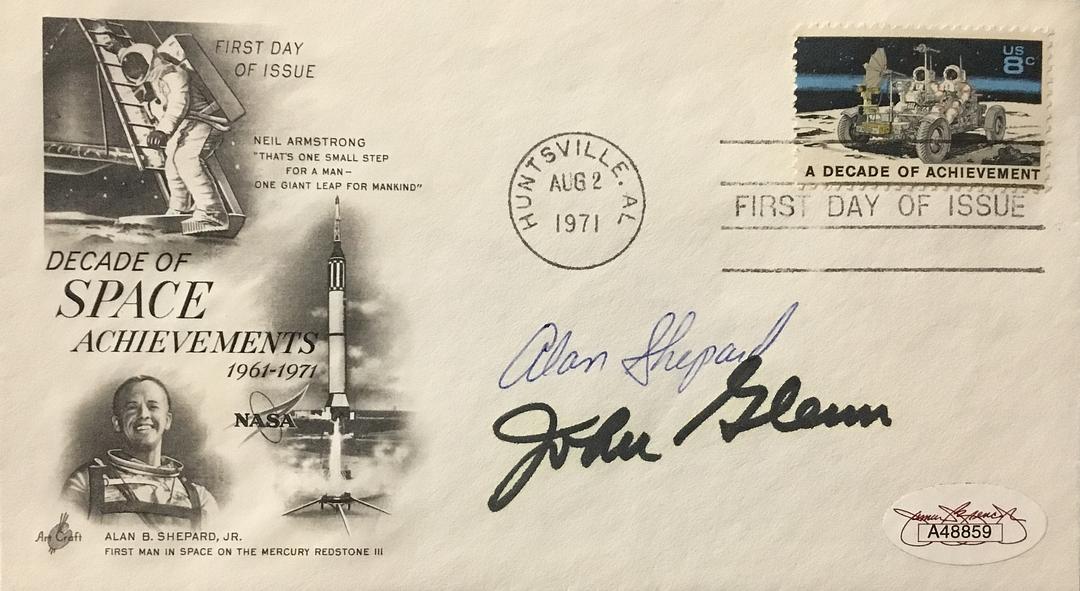 John Glenn & Alan Shepard Signed NASA Mercury Program First Day Cover