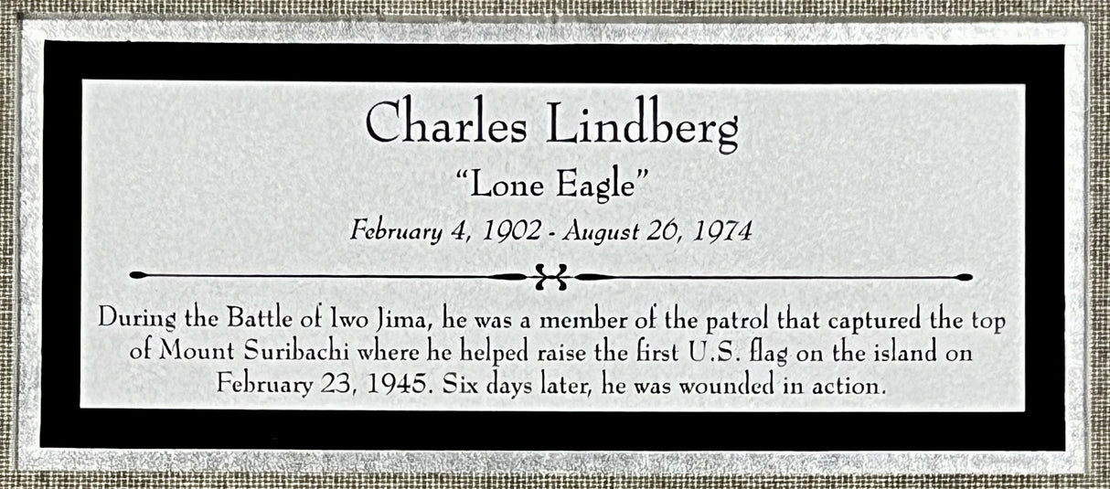 Charles W. Lindberg-Iwo Jima Flag Raiser signed photo