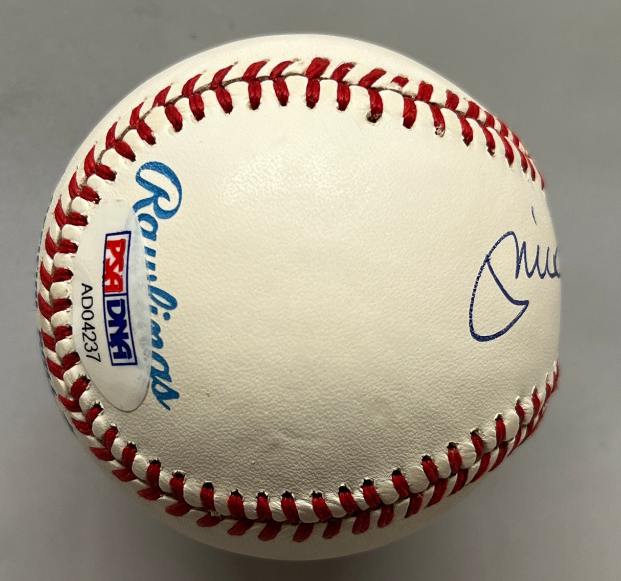 Mickey Mantle signed A.L. Baseball-PSA 8.5