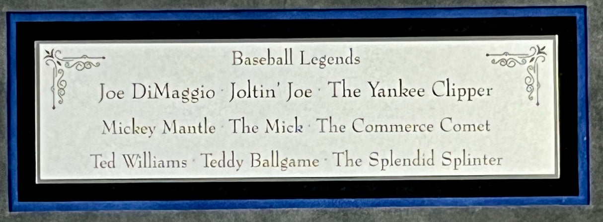 Mantle, DiMaggio, Williams signed photo