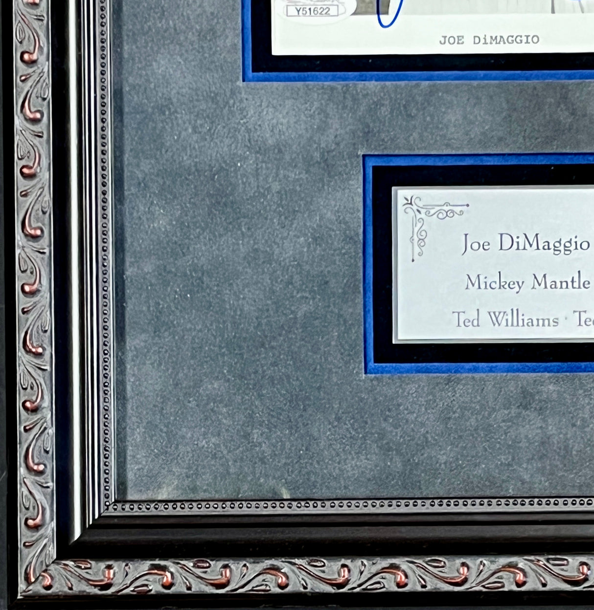 Mantle, DiMaggio, Williams signed photo