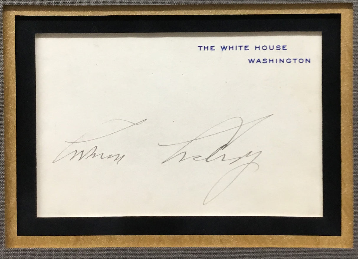 President Calvin Coolidge Signed White House Card