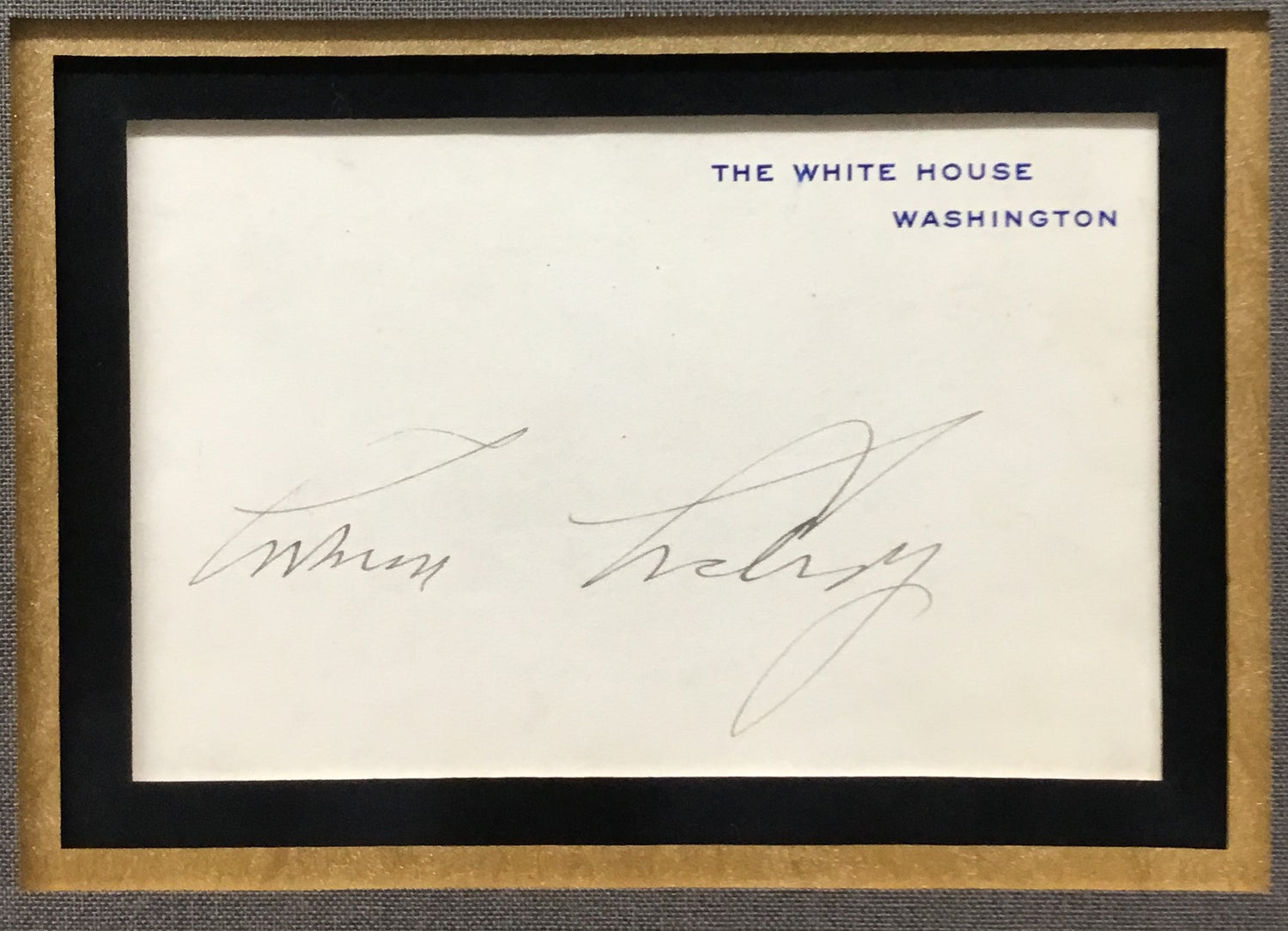 President Calvin Coolidge Signed White House Card