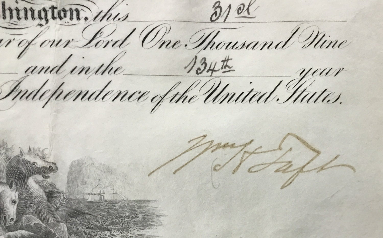 President William H Taft Signed Appointment Document