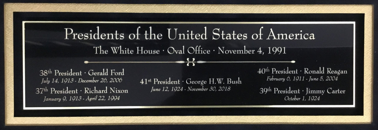 U.S. Presidents-Reagan, Nixon, Ford, Carter, Bush signed display