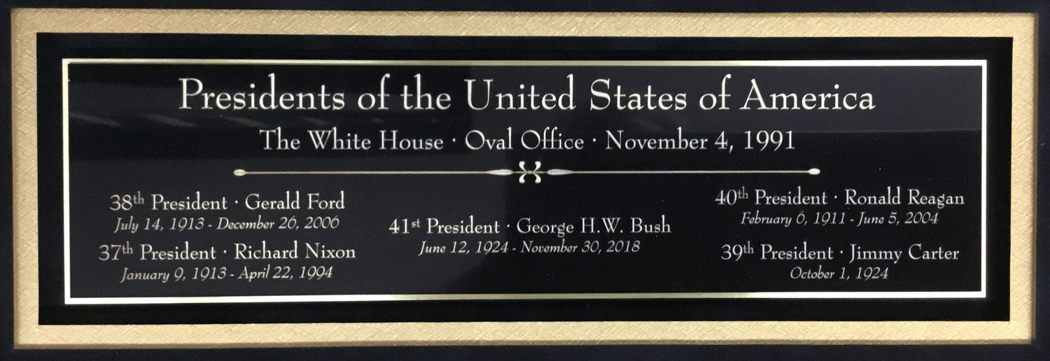 U.S. Presidents-Reagan, Nixon, Ford, Carter, Bush signed display