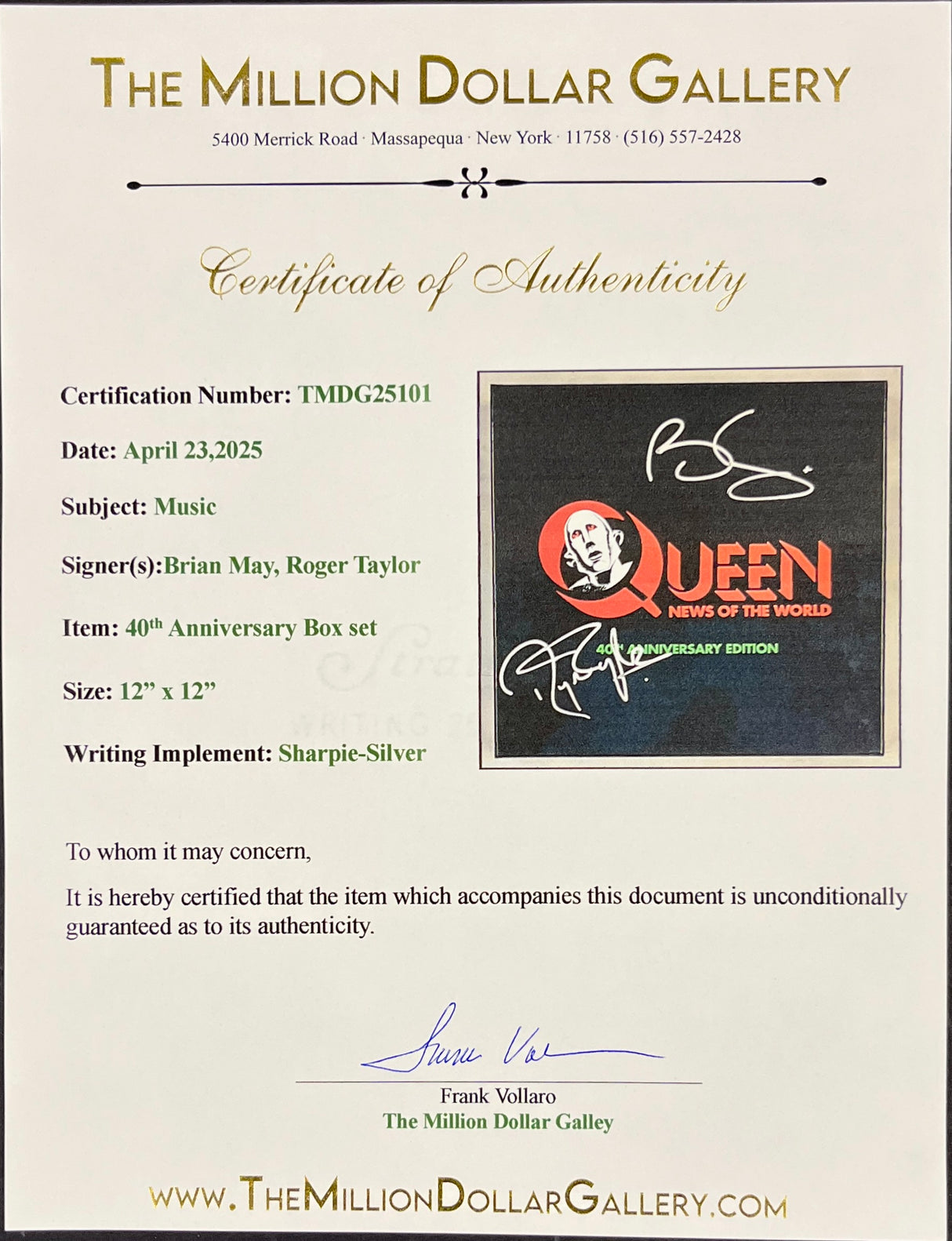 Brian May/Roger Taylor signed Queen Box Set