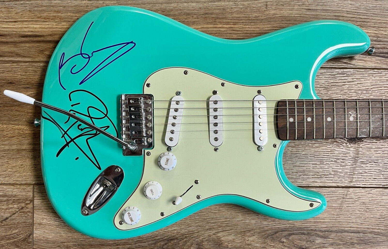 Brian May/Roger Taylor (Queen) signed Fender Squire  guitar