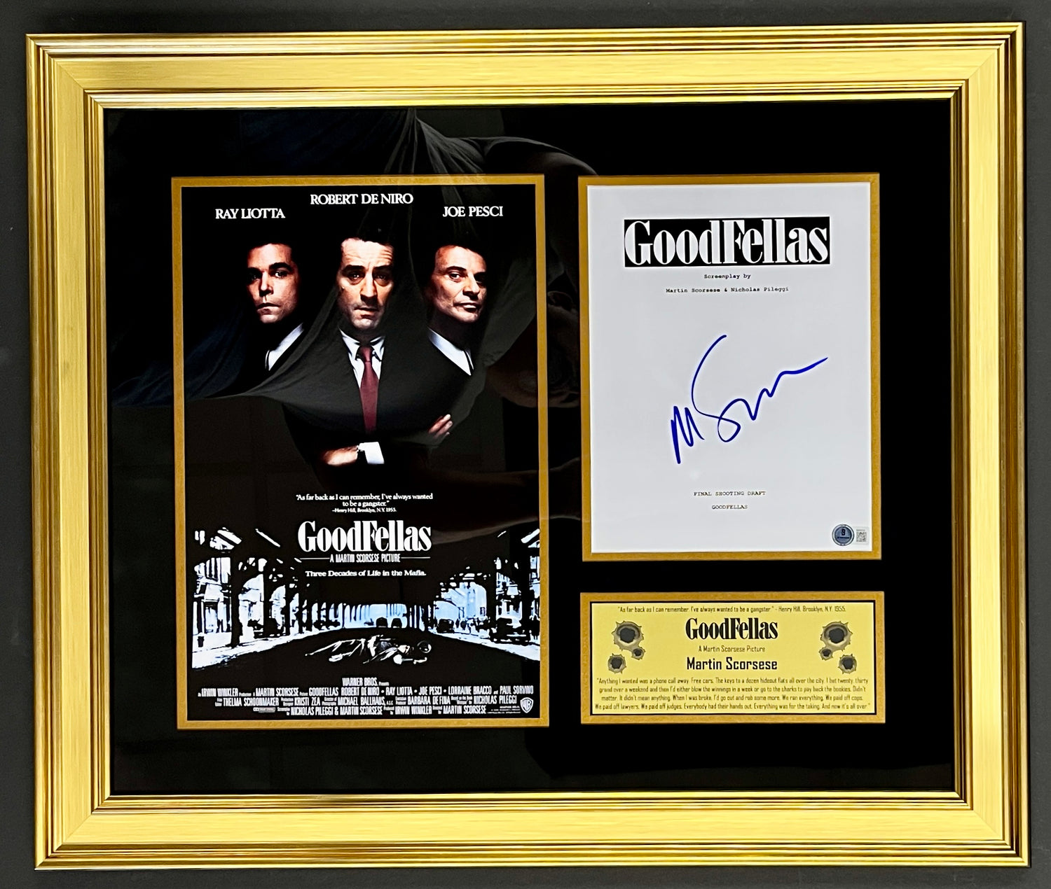 Martin Scorsese signed Goodfella's Script cover