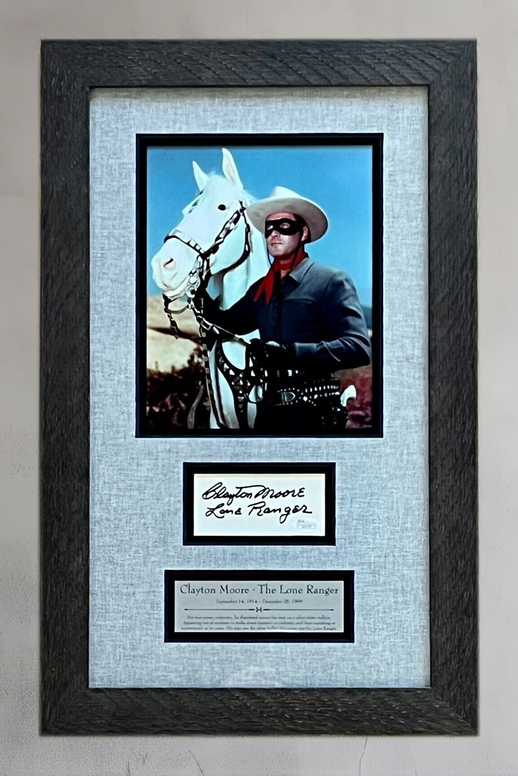 Clayton Moore-The Lone Ranger signed cut