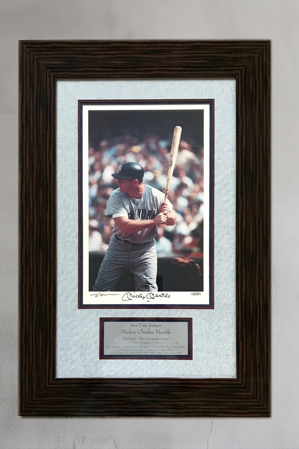 Mickey Mantle signed 16x20 photo