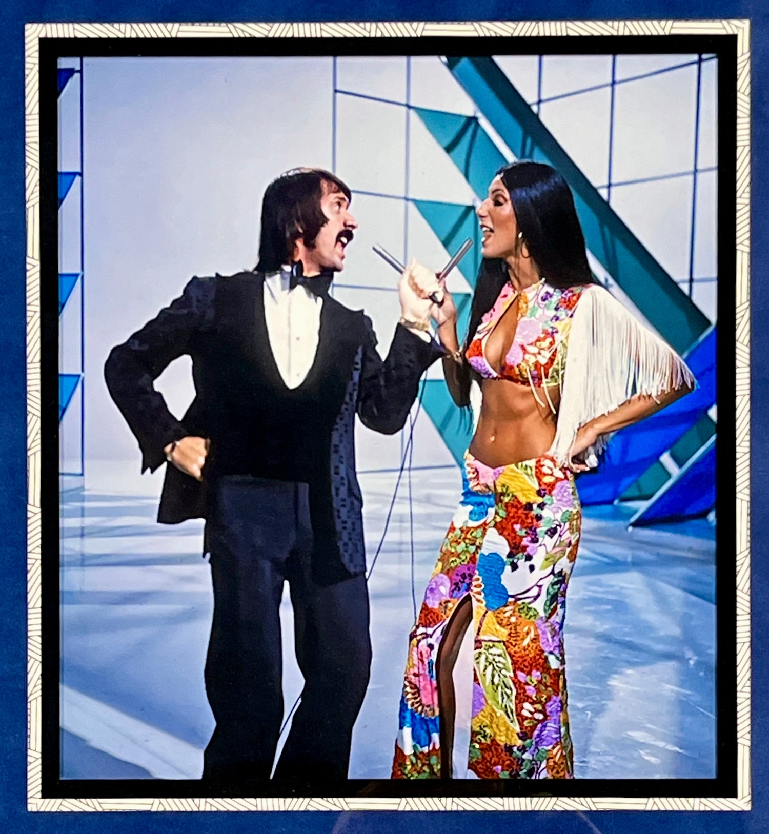 Sonny & Cher signed cuts custom framed display-PSA/JSA
