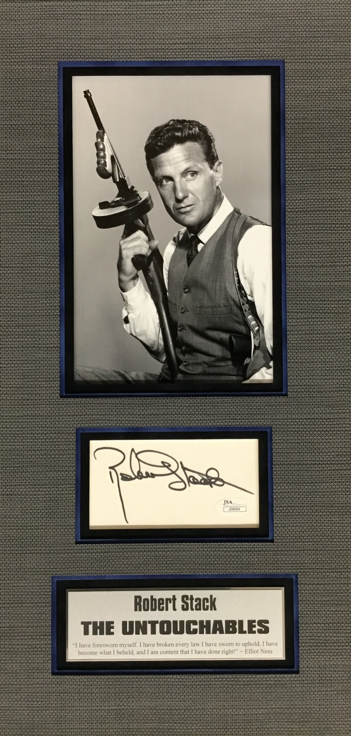 Robert Stack-The Untouchables signed cut