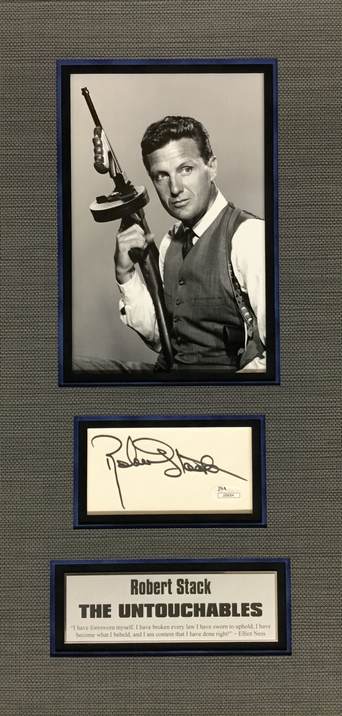 Robert Stack-The Untouchables signed cut