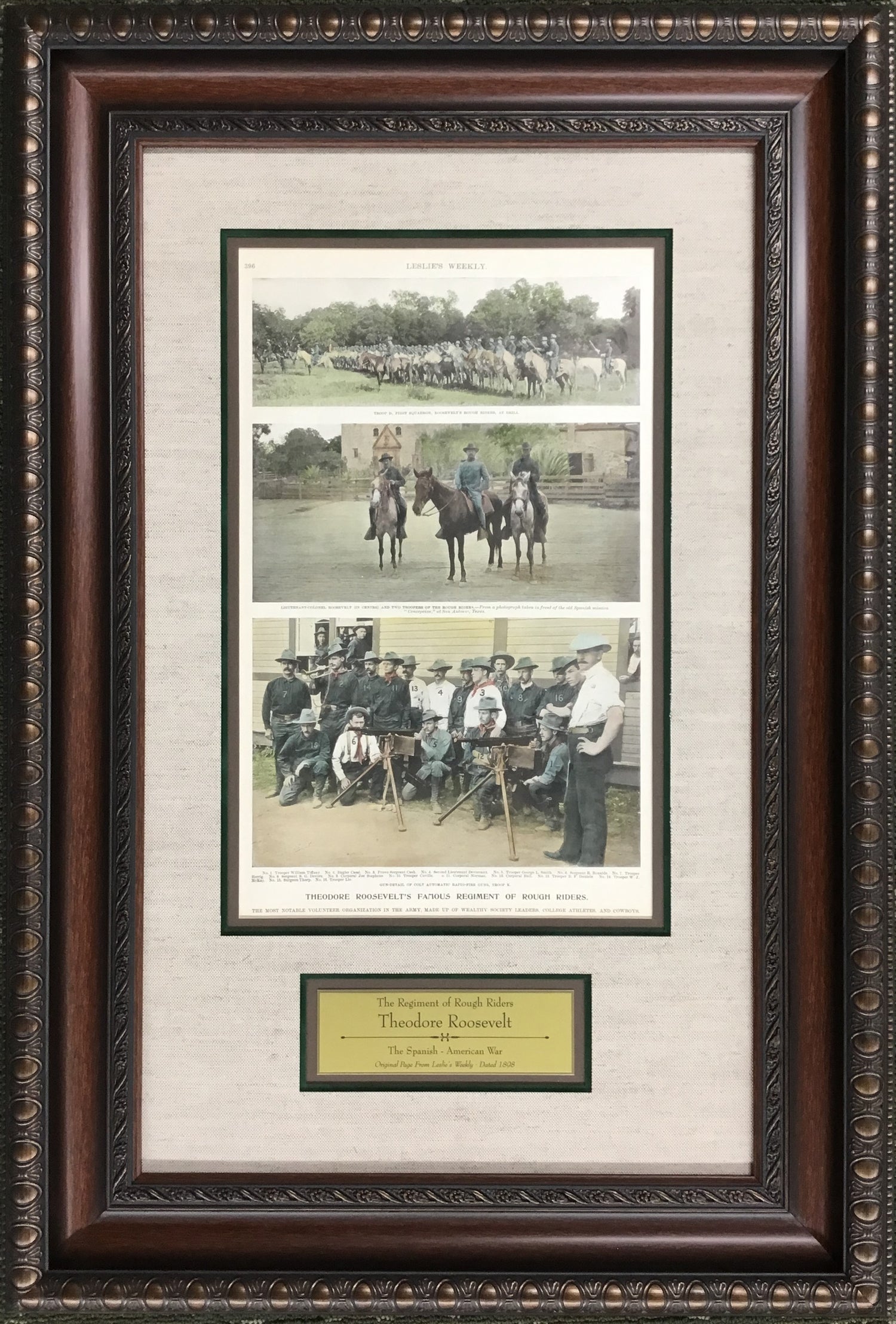 Theodore Roosevelt Original 1898 Leslie's Weekly Rough Riders