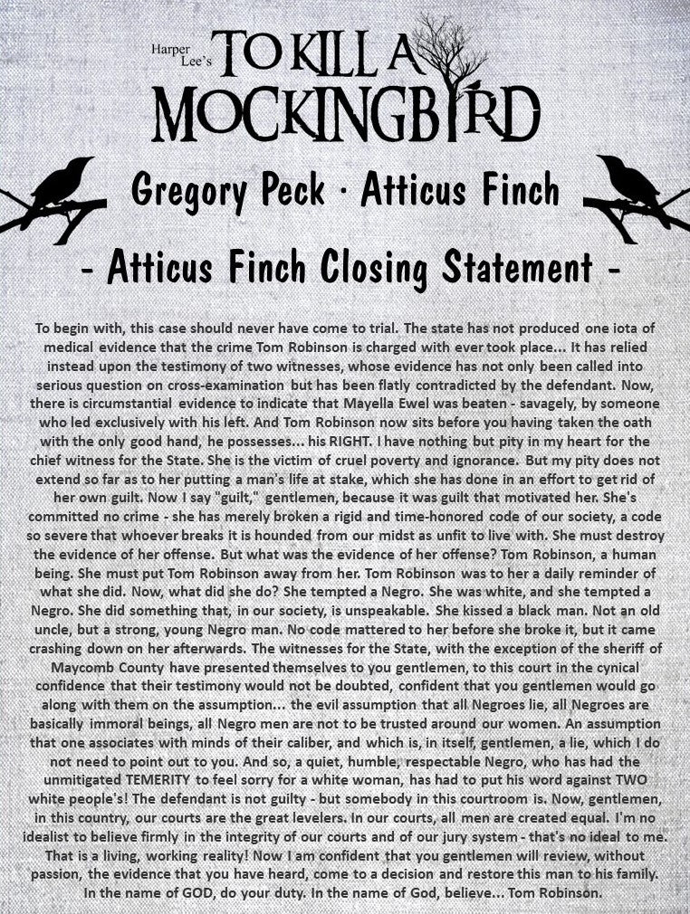 Gregory Peck To Kill a Mockingbird Signed Display