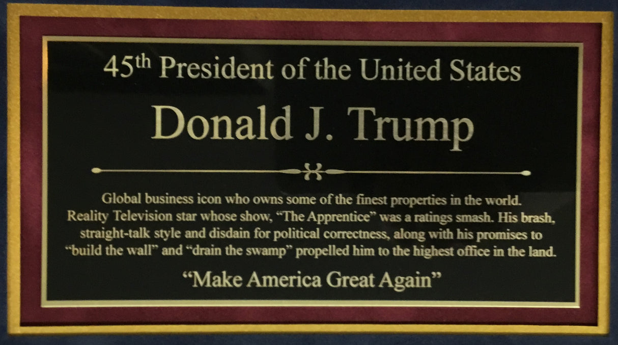 Donald J Trump signed cut signed display