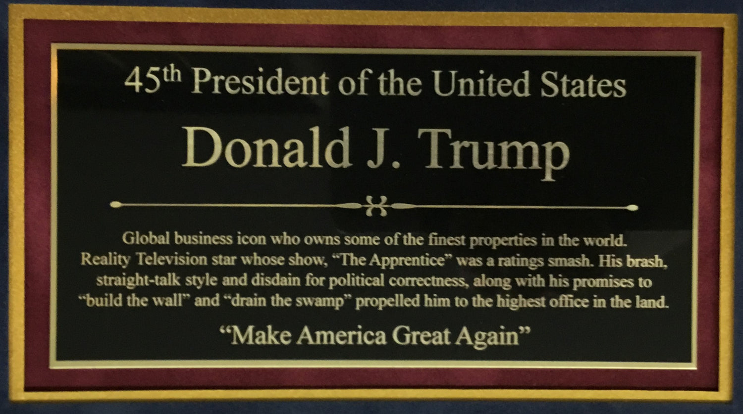 Donald J Trump signed cut signed display