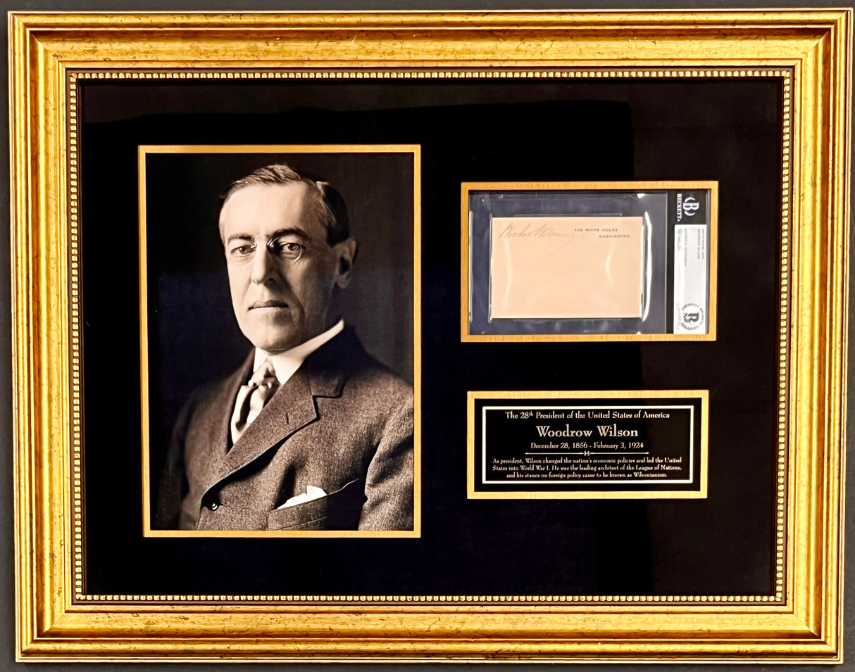 Woodrow Wilson signed White House Card