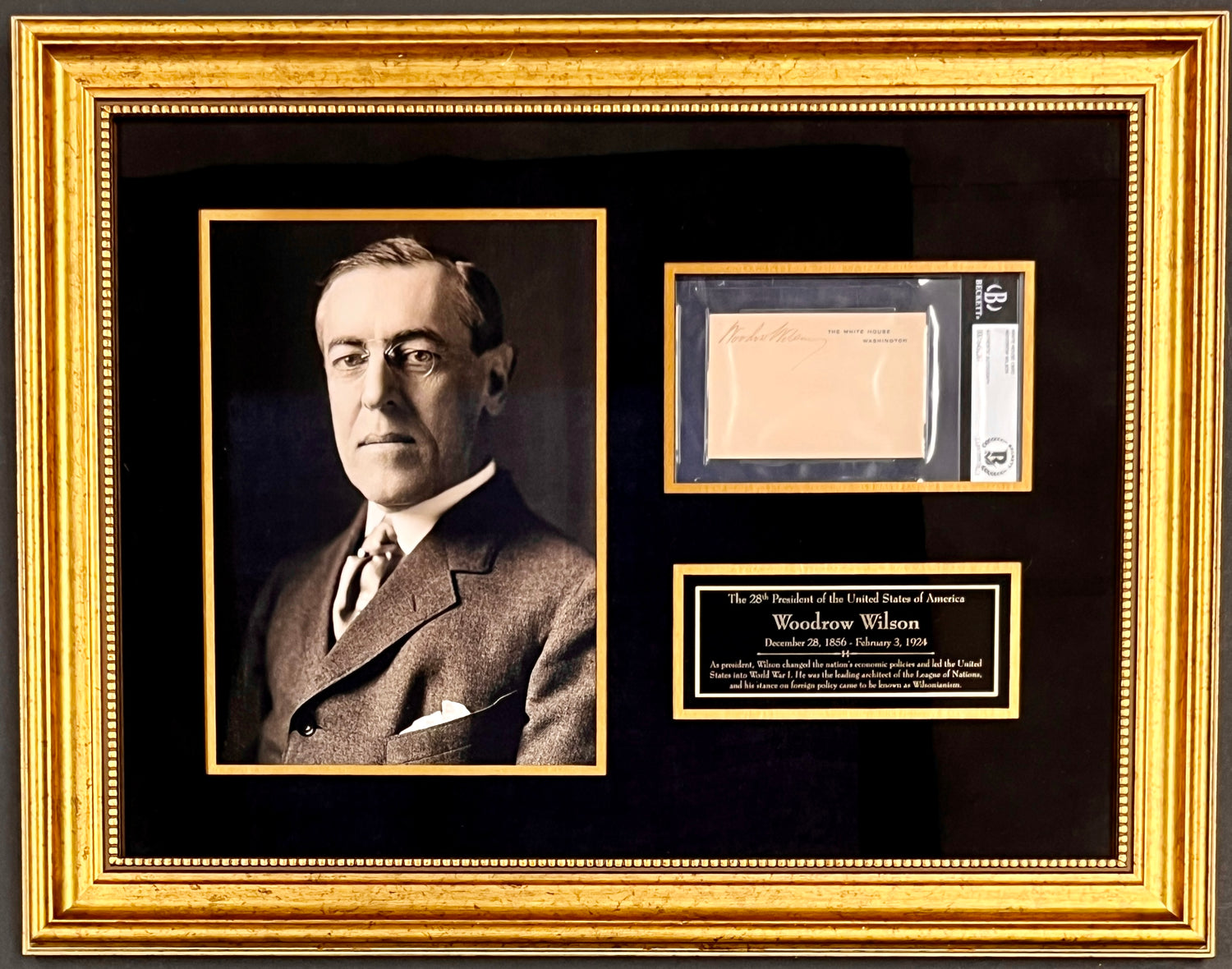 Woodrow Wilson signed White House Card