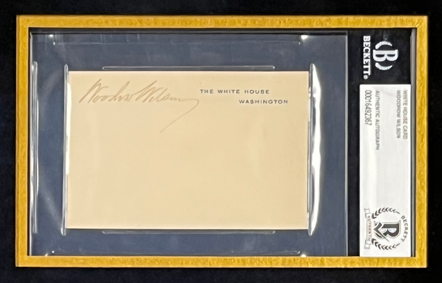 Woodrow Wilson signed White House Card