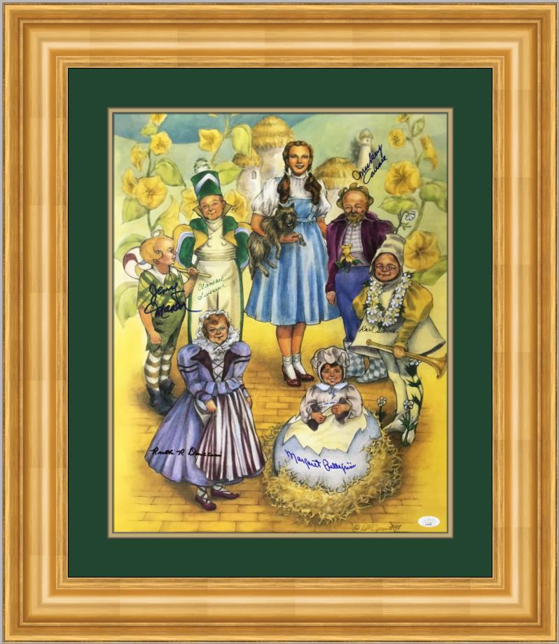 Wizard of OZ 6 Munchkins Signed Print