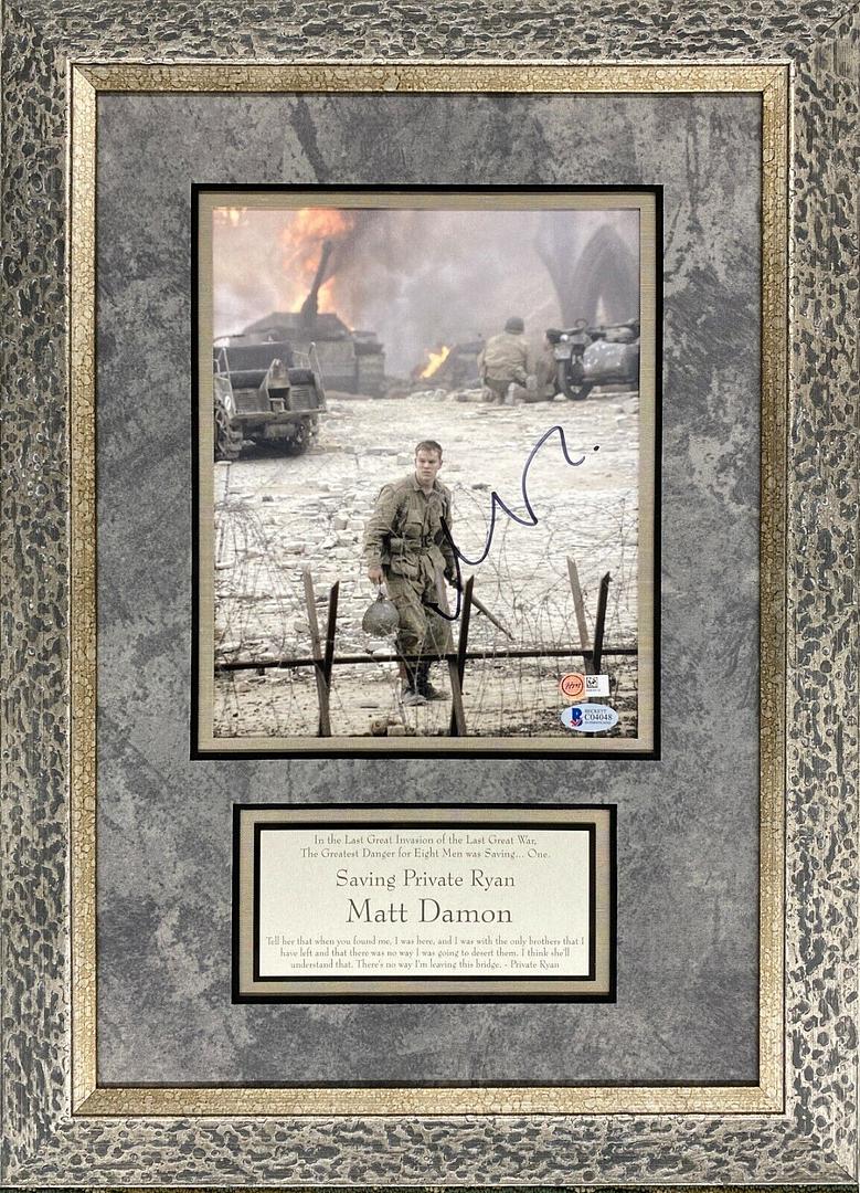 Matt Damon Signed Saving Private Ryan Photo