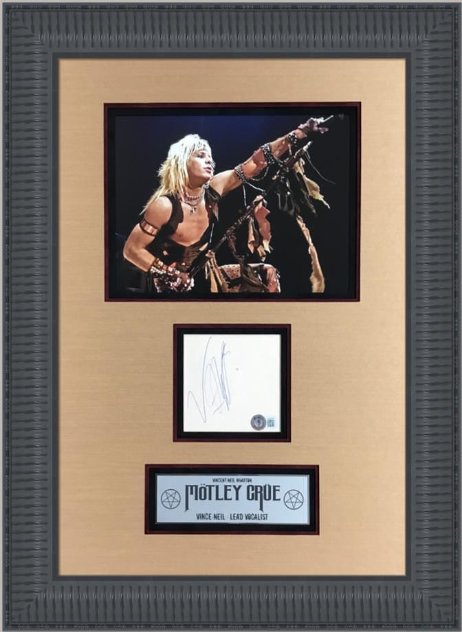 Vince Neil Motley Crue Signed Cut