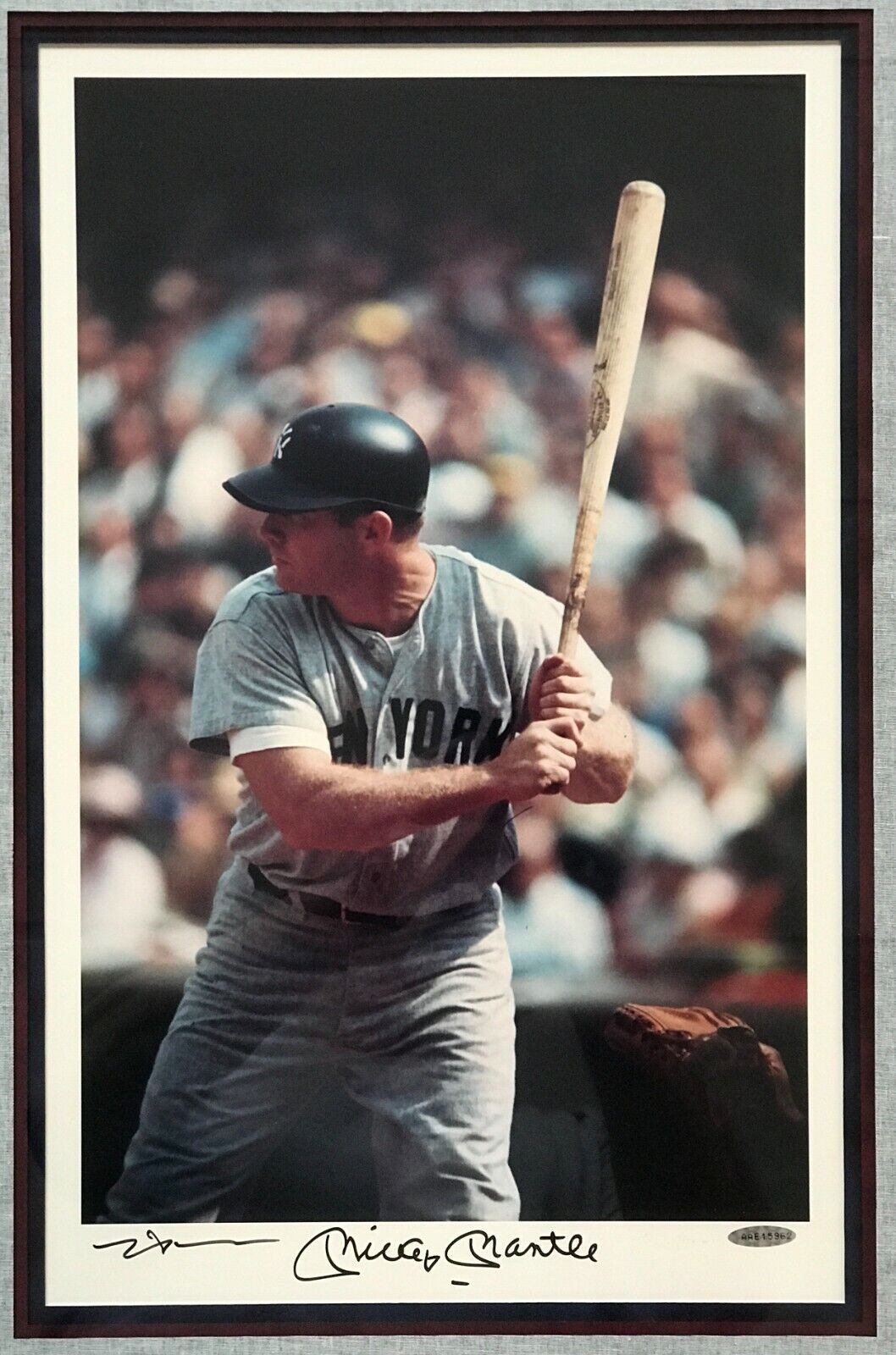 Mickey Mantle signed 16x20 photo