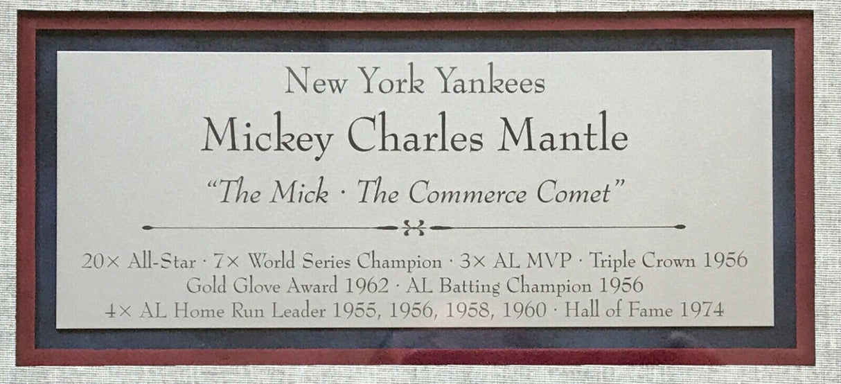 Mickey Mantle signed 16x20 photo