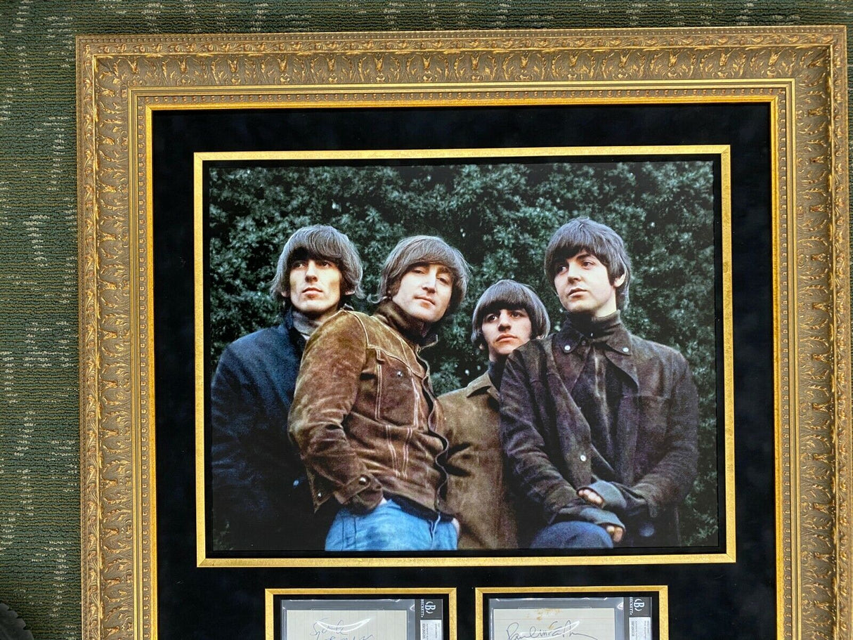 The Beatles Group Signed Slabbed Signature Cards