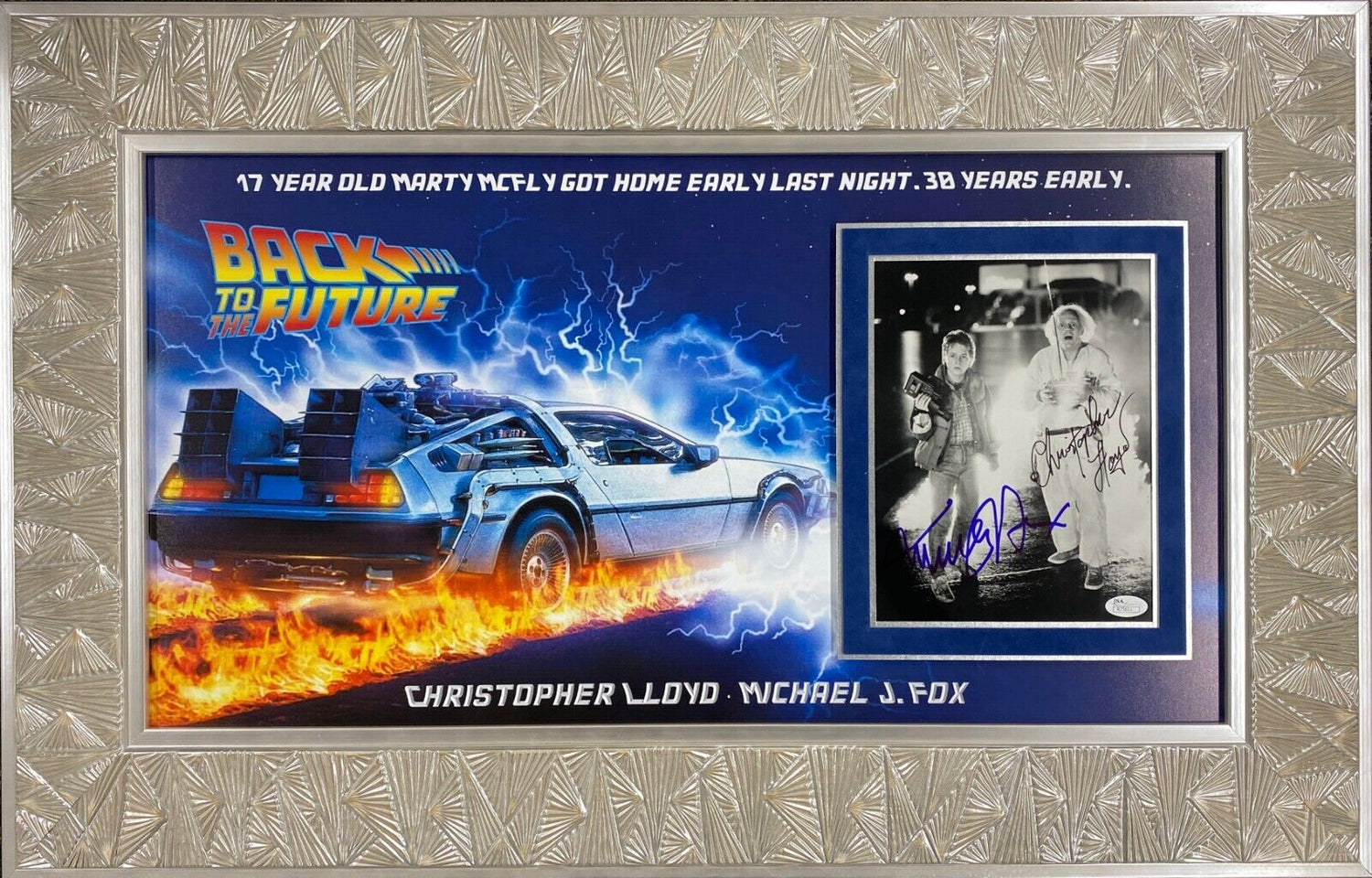 Michael J Fox & Christopher Lloyd Signed BACK TO THE FUTURE Display