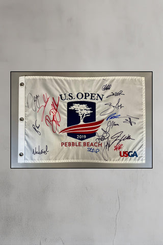 2019 Pebble Beach Pin Flag multi signed by 16 PGA stars