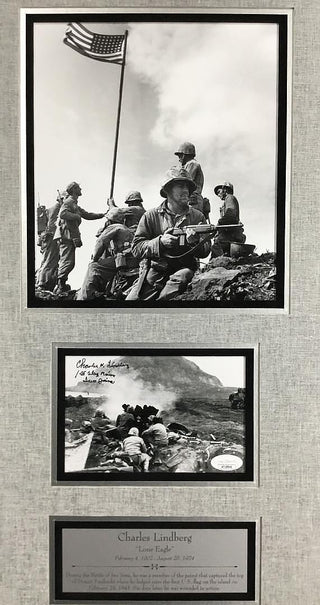 Charles Lindberg Flag Raising Iwo Jima Signed Photo