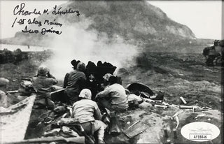 Charles Lindberg Flag Raising Iwo Jima Signed Photo