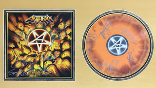 ANTHRAX Band Signed x2 Album Cover and Record Worship Music