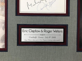 Eric Clapton and Roger Waters Signed Cricket Card