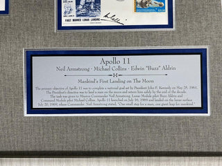 Apollo 11 Signed Crew Display Armstrong Collins Aldrin