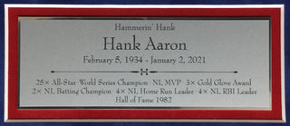 Hank Aaron signed cut