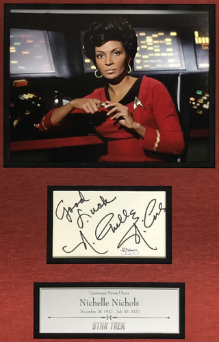 Nichelle Nichols-Star Trek signed cut