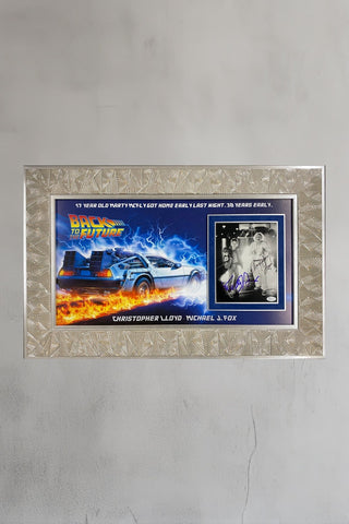 Michael J Fox & Christopher Lloyd Signed BACK TO THE FUTURE Display