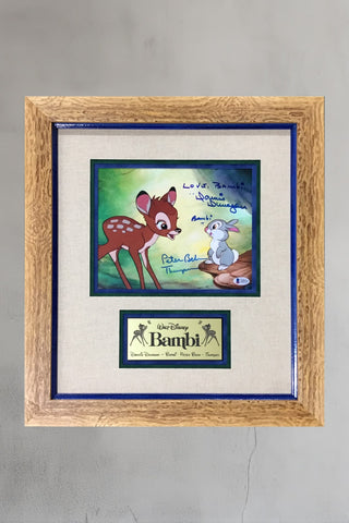 Walt Disney Bambi Signed Photo Voices of Bambi & Thumper