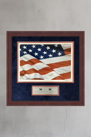 Brent Wickes Signed Limited Edition Old Glory The American Flag Litho