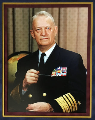 Arleigh Burke-WWII Admiral signed cut