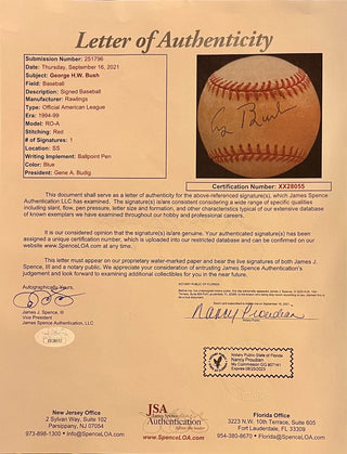 President George H.W. Bush signed baseball