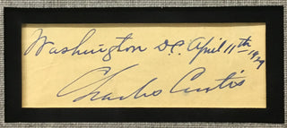 Charles Curtis Vice President to Herbert Hoover Cut Signature