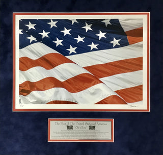 Brent Wickes Signed Limited Edition Old Glory The American Flag Litho