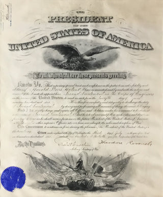 President Theodore Roosevelt Signed Appointment Document