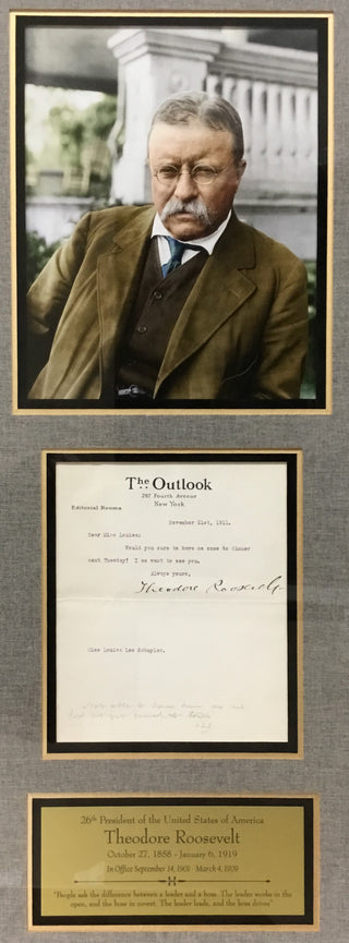 President Theodore Roosevelt Signed The Outlook Letter